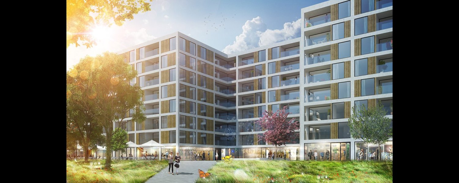 Vue sur les logements de jour © Ferrari Architectes