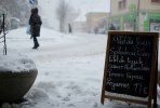Neige au rond-point Jean-Jacques